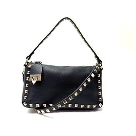 BORSA VALENTINO ROCKSTUD SMALL WB0J47VSF PELLE GRANULATA A SPALLA Nero