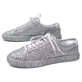 NEUE SAINT LAURENT ANDY GLITTER 590027 SNEAKER SCHUHE 39 Silber