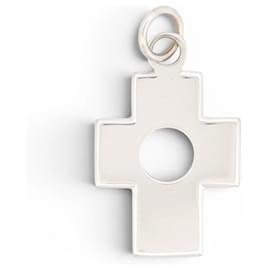 PENDENTE DINH VAN CROIX PERCEE ORO BIANCO 18K 2.8G WHITE GOLD CHARM PENDANT Argento