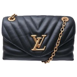 BORSA LOUIS VUITTON NEW WAVE CHAIN MM M58552 IN PELLE NERA A SPALLA Nero