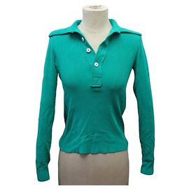 NEUER LOUIS VUITTON POLO FNKL32 S 36 SYNTHETIK GRÜNER SWEATSHIRT Grün