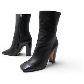 BOTAS CHANEL G29984 38 BOTAS DE COURO PRETO Preto