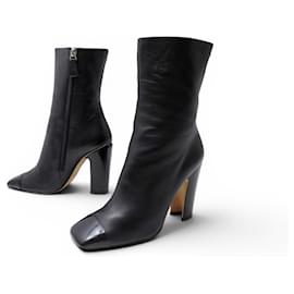 CHANEL STIEFEL G29984 38 SCHWARZE LEDERSTIEFEL Schwarz