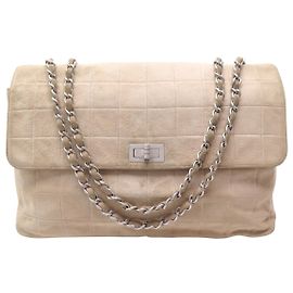 BOLSA VINTAGE CHANEL MULTIPOCKETS REISSUE 2.55 CAMURÇA CHOCOLATE Bege
