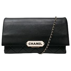 CHANEL SINGLE FLAP HANDBAG MATELASSÉ LEDER 2 WAY VERSCHLUSS Schwarz