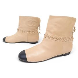 BOTAS CHANEL RUNWAY LOGO CC G27541 40 COURO BICOLOR Outro