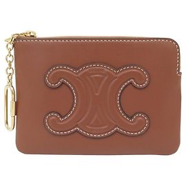 Céline NOVA CARTEIRA CELINE TRIOMPHE EM COURO CALF LISO 10C663DR8 Marrom