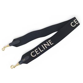 Céline NEW CELINE LOGO JACQUARD SHOULDER STRAP 49S01 2AEP-38AW 1LONG STRAP Black