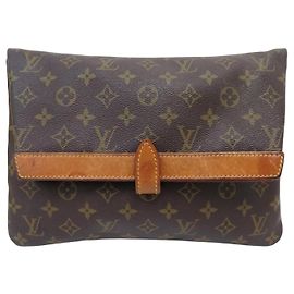 VINTAGE LOUIS VUITTON MONOGRAM CANVAS FOLDING POUCH HANDBAG Brown