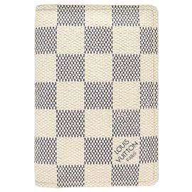 LOUIS VUITTON DAMIER AZURE POCKET ORGANIZER CARDS HOLDER Cream