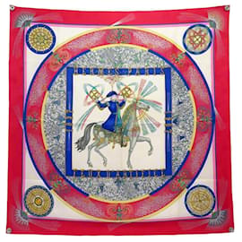 Hermès HERMES FEUX D'ARTIFICE CARRE 90 SEIDENSCHAL ROT DUCHESS Rot