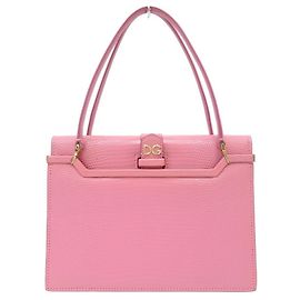 DOLCE & GABBANA INGRID lizard-effect leather handbag Pink