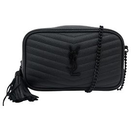 Yves Saint Laurent NOVA BOLSA SAINT LAURENT MINI LOU CAMERA 612579 COURO CHEVRON Preto