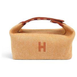 Hermès NEW HERMES BRIDE A BRAC POUCH WITH SMALL SQUARE 21CM H103802M WOOL BEIGE POUCH BAG Beige