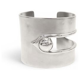 NEUES GOOSSENS ARMBAND MANCHETTE SCHLIEẞE MESSING PALLADIUM S 15.5 STRAP BANGLE Silber
