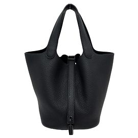 Hermès NOVA BOLSA HERMES PICOTIN 18 SO PRETA EM COURO TAURILLON CLEMENCE TOTE Preto