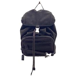 Prada Vintage Dark Green Wool Drowstring Backpack Bag Green