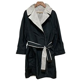Max Mara THE CUBE Wool Reversible Coat Black Eggshell