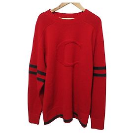 Pull en maille de football collaboration Coach Champion Rouge