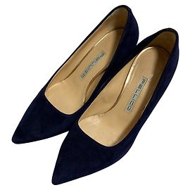 Autre Marque Escarpins à bout pointu en daim Pellico Bleu Bleu Marine