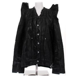 Giacca Tec Worker Rick Owens Nera in Cotone Nero
