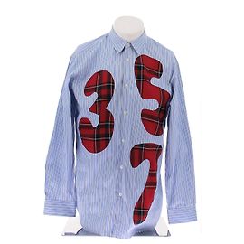 Camisa de algodão listrada azul Comme Des Garcons Azul