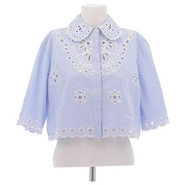 Camicia a righe in cotone blu Red Valentino Blu