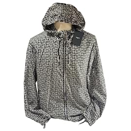 Balmain monogram jacket Black White