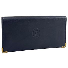 Cartera Cartier en cuero negro Gris