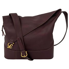 LOEWE Vintage Anton Logo Leather One-Shoulder Bag Red Dark red