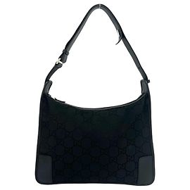 Gucci GG Logo Pattern Black Handbag Black