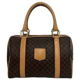 Céline Bolsa Celine Vintage Macadam Blazon Triomphe Marrom