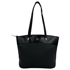 Christian Dior Vintage Honeycomb Pattern Logo Tote Bag Black