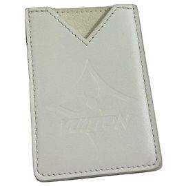 Tarjetero de cuero blanco Louis Vuitton Blanco