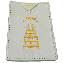 Portacarte Louis Vuitton Capri in pelle bianca Bianco