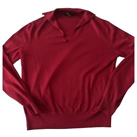 Pull Loro Piana en laine rouge col V Rouge