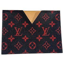 Louis Vuitton Monogramm Kartenetui infrarot Schwarz Rot Beige
