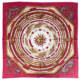 Hermès Lenço Hermes Carre 90 Dies et Hore Rosa Multicor