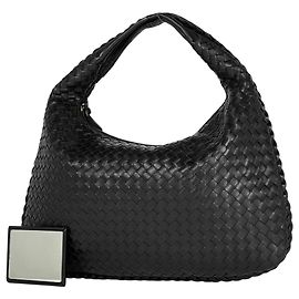 Borsa a Spalla Bottega Veneta Intrecciato Nero