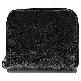 Portafoglio bi-fold in pelle Yves Saint Laurent Nero