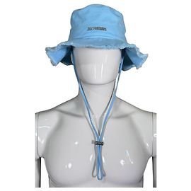 Jacquemus Bucket Hat aus hellblauer Baumwolle Hellblau