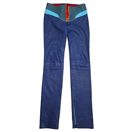 Tommy Hilfiger Collection Leather Pants Blue Other Green