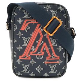 Louis Vuitton Monogram Ink Danube PM Schultertasche Weiß Rot Andere Marineblau Monogramm