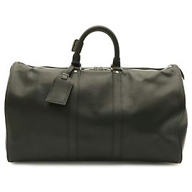 Louis Vuitton Epi Keepall 45 Boston Bag Black White