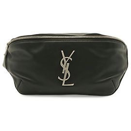 Yves Saint Laurent Black Leather Sling Bag Black