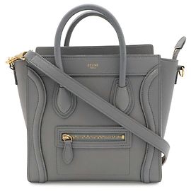 Céline Sac à main Celine Luggage Nano Shopper Marron Noir