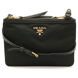 Clutch e borsa a tracolla in nylon Prada Nero