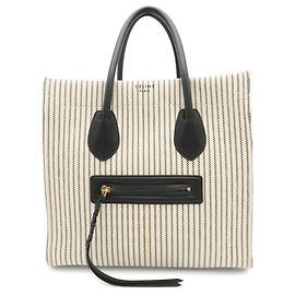 Céline Sac cabas Celine Luggage Phantom Medium Stripe Square Noir Blanc Bleu Marine