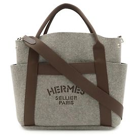 Hermès Sac Hermes Sac de Pansage Groom Tote Bag Marron Marron foncé