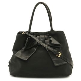 Prada Jacquard Ribbon Handbag/Shoulder Bag Black
